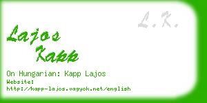 lajos kapp business card